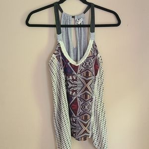 flowy patterned tank blouse
